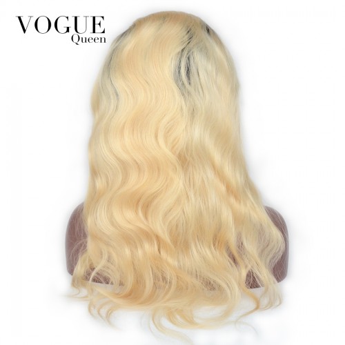 613 Body Wave Lace Front Wigs 100% Brazilian Virgin Human Hair Bleached Blonde Wigs